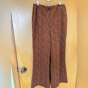 Eva Franco Anthropologie Margot Kick Flare Pants Animal Print